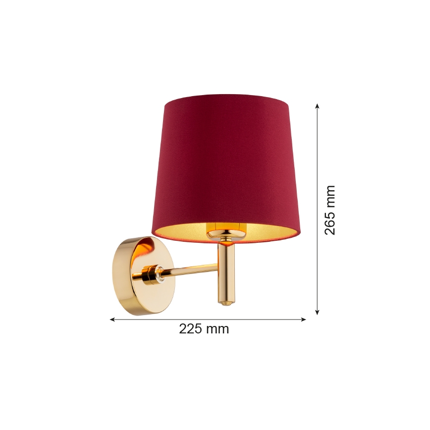 Argon 8311 - Wandlamp PONTE PLUS 1xE27/15W/230V rood