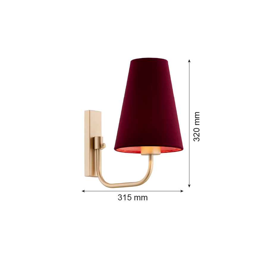 Argon 8313 - Wandlamp SAFIANO 1xE27/15W/230V bordeaux