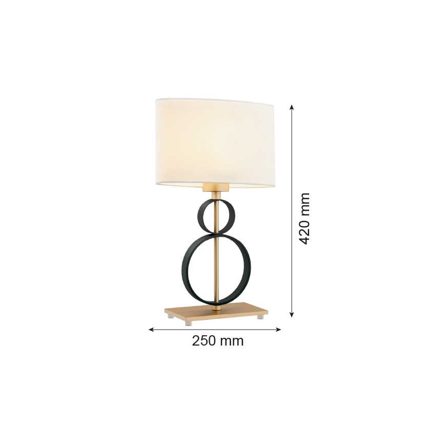 Argon 8373 - Tafellamp PERSEO 1xE27/15W/230V 42 cm crème/zwart