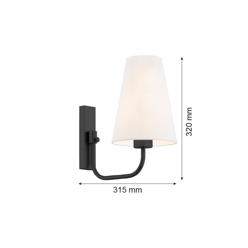 Argon 8376 - Wandlamp SAFIANO 1xE27/15W/230V zwart