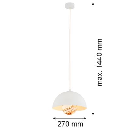 Argon 8443 - Hanglamp aan een koord PIAVA 1xE14/7W/230V albast wit