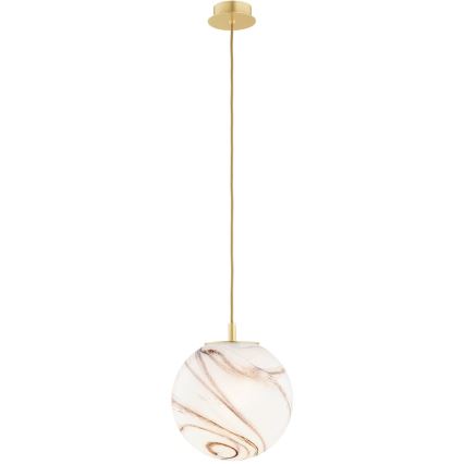 Argon 8447 - Hanglamp aan een koord ALMIROS 1xE27/15W/230V diameter 25 cm albast goud