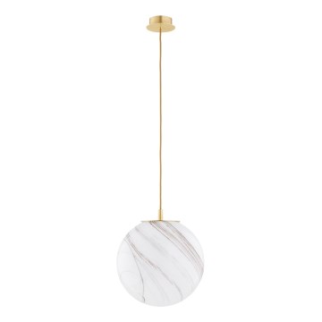 Argon 8448 - Hanglamp aan een koord ALMIROS 1xE27/15W/230V diameter 30 cm albast goud