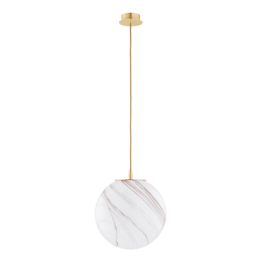 Argon 8448 - Hanglamp aan een koord ALMIROS 1xE27/15W/230V diameter 30 cm albast goud