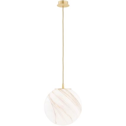 Argon 8448 - Hanglamp aan een koord ALMIROS 1xE27/15W/230V diameter 30 cm albast goud