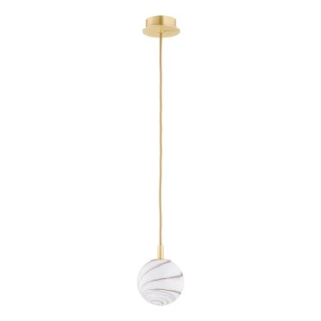Argon 8450 - Hanglamp aan een koord ALMIROS 1xE14/7W/230V diameter 12 cm albast goud