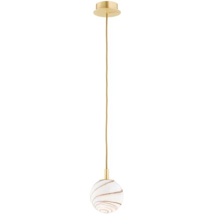 Argon 8450 - Hanglamp aan een koord ALMIROS 1xE14/7W/230V diameter 12 cm albast goud