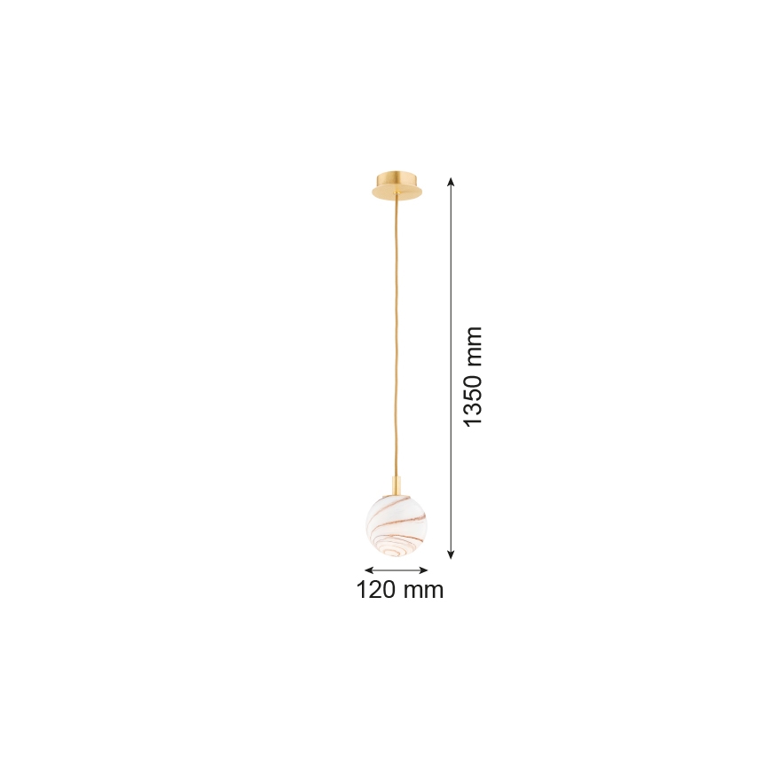 Argon 8450 - Hanglamp aan een koord ALMIROS 1xE14/7W/230V diameter 12 cm albast goud