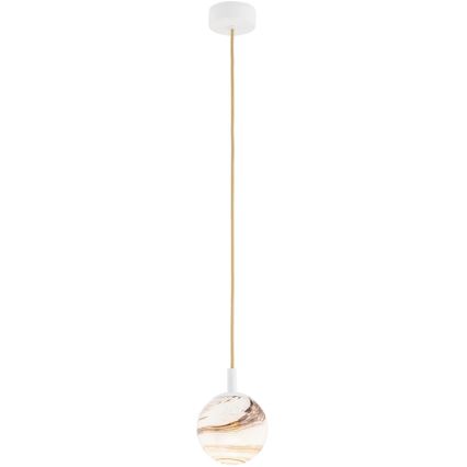 Argon 8451 - Hanglamp aan een koord ALMIROS 1xE14/7W/230V diameter 12 cm albast wit/goud