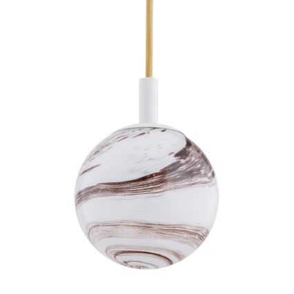 Argon 8451 - Hanglamp aan een koord ALMIROS 1xE14/7W/230V diameter 12 cm albast wit/goud