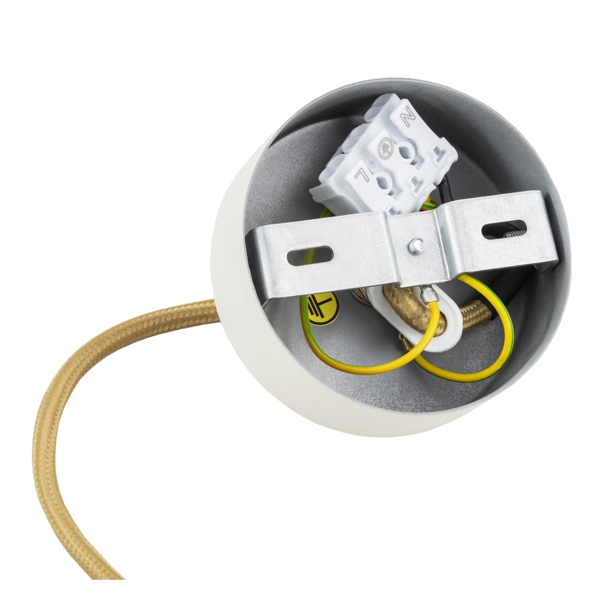 Argon 8451 - Hanglamp aan een koord ALMIROS 1xE14/7W/230V diameter 12 cm albast wit/goud