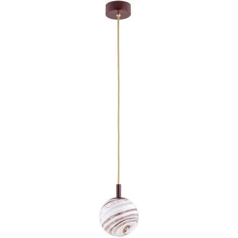 Argon 8452 - Hanglamp aan een koord ALMIROS 1xE14/7W/230V diameter 12 cm albast bruin/goud