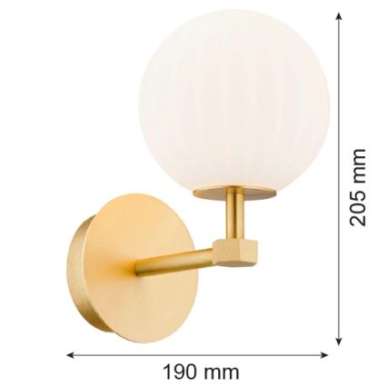 Argon 8502 - Wandlamp PALOMA 1xE14/7W/230V goud/wit