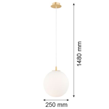 Argon 8507 - Hanglamp aan een koord PALOMA 1xE27/15W/230V diameter 25 cm goud/wit