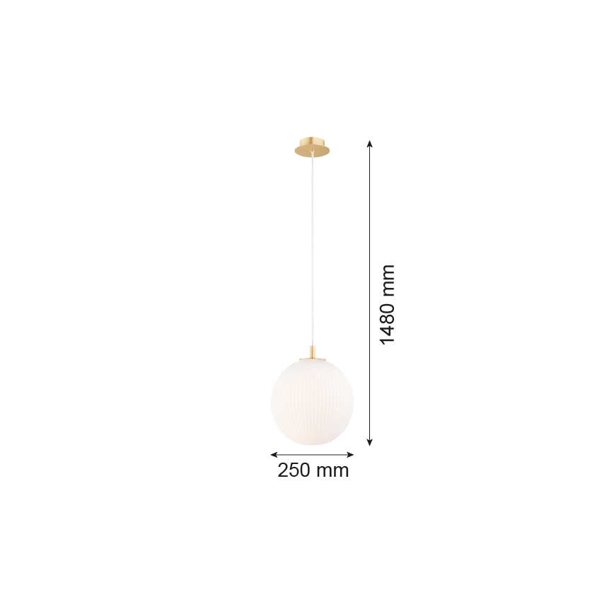 Argon 8507 - Hanglamp aan een koord PALOMA 1xE27/15W/230V diameter 25 cm goud/wit