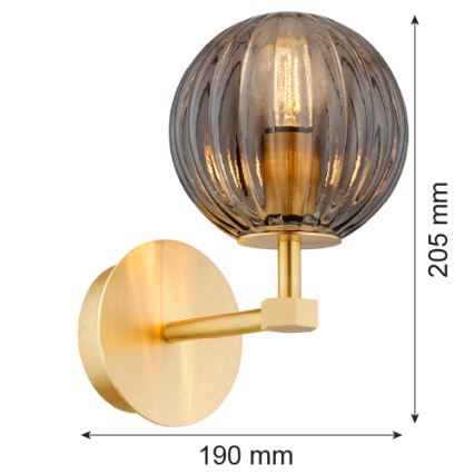 Argon 8508 - Wandlamp PALOMA 1xE14/7W/230V goud/zwart