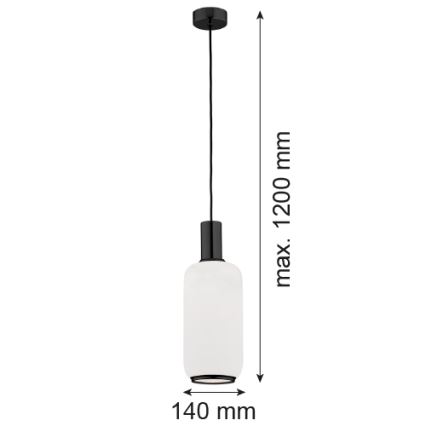 Argon 8563 - Hanglamp aan een koord SAGUNTO PLUS 1xE27/15W/230V diameter 14 cm zwart