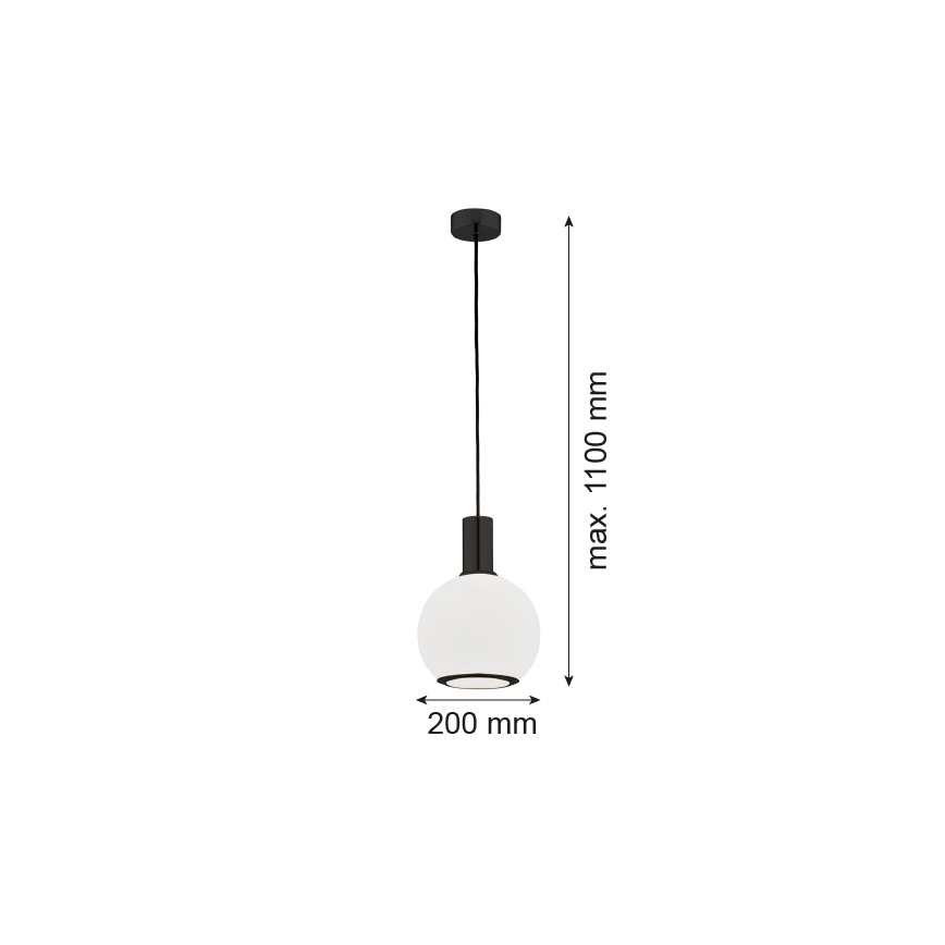 Argon 8564 - Hanglamp aan een koord SAGUNTO PLUS 1xE27/15W/230V diameter 20 cm zwart