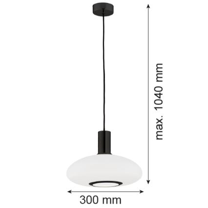 Argon 8565 - Hanglamp aan een koord SAGUNTO PLUS 1xE27/15W/230V diameter 30 cm zwart