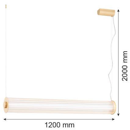 Argon 8624 - LED Hanglamp aan een koord HAMPTON LED/90W/230V 3000K 120 cm messing