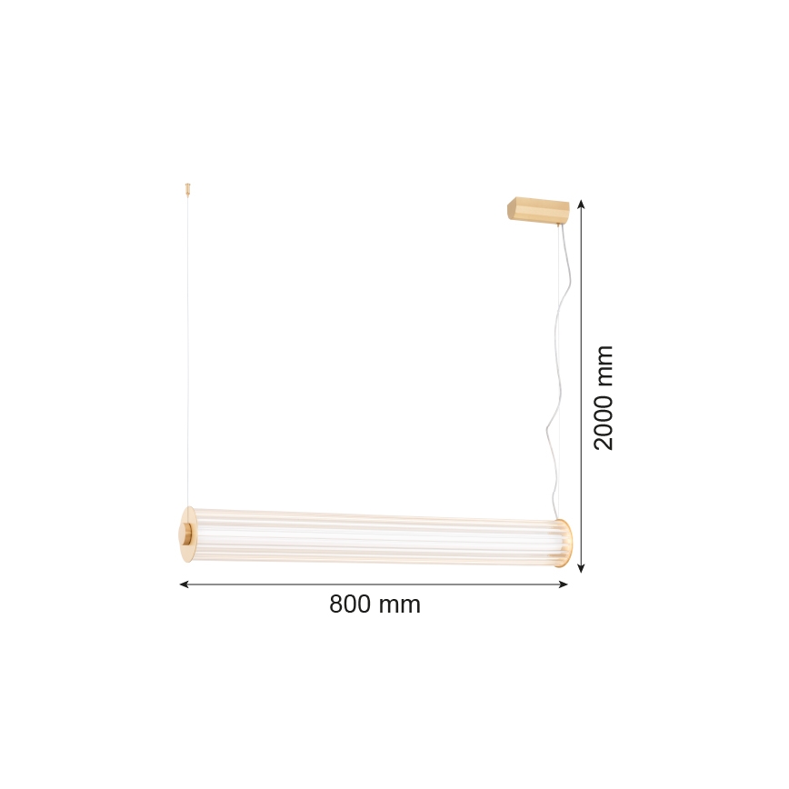 Argon 8627 - LED Hanglamp aan een koord HAMPTON LED/60W/230V 3000K 80 cm messing