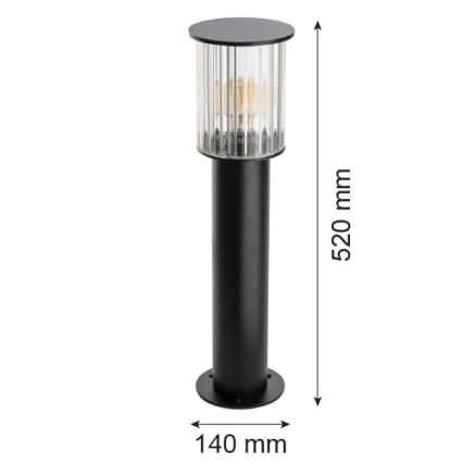 Argon 8749 - Buitenlamp NORFOLK 1xE27/15W/230V IP44 52cm zwart