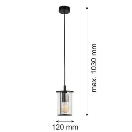 Argon 8751 - Hanglamp aan een koord voor buiten NORFOLK 1xE27/15W/230V IP44 zwart
