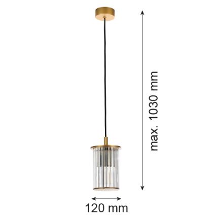Argon 8755 - Hanglamp aan een koord voor buiten NORFOLK 1xE27/15W/230V IP44 goud