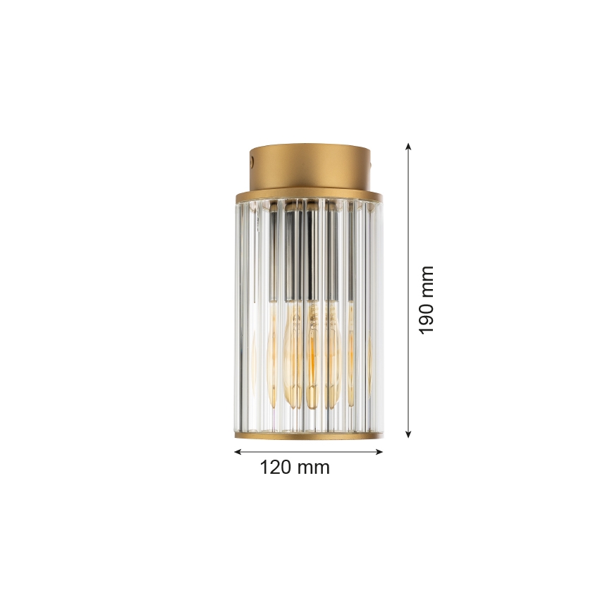Argon 8774 - Plafondlamp voor buiten NORFOLK 1xE27/15W/230V IP44 goud
