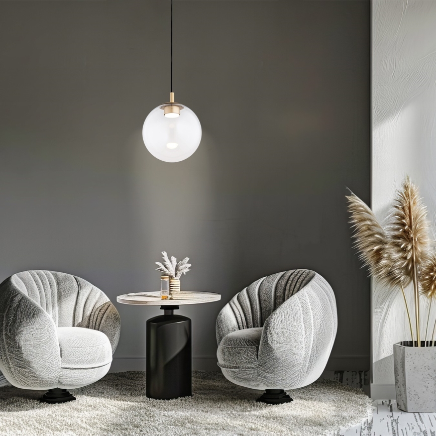 Argon 8828 - Hanglamp aan een koord SACRAMENTO 1xGX53/8W/230V doorzichtig/goud