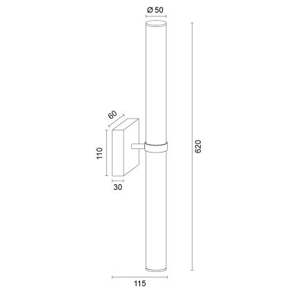 Argon 8926 - LED badkamerspiegelverlichting BATUMI LED/24W/230V 3000K IP44 goud