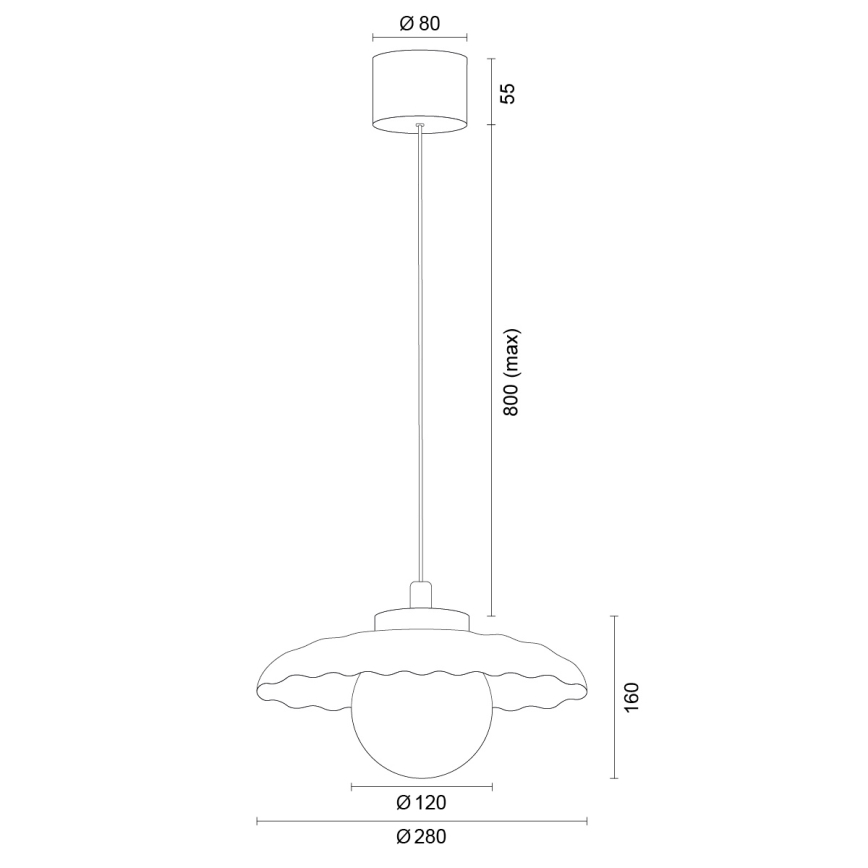 Argon 8947 - Hanglamp met kabel BOLL 1xG9/6W/230V wit