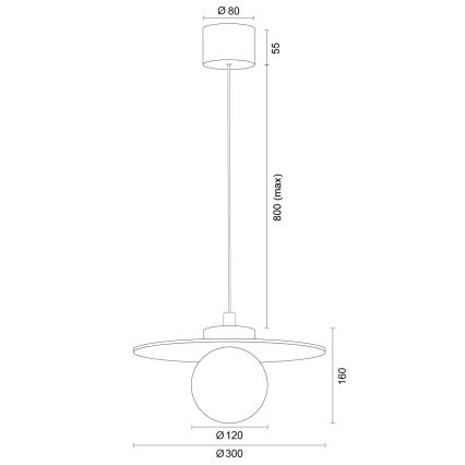 Argon 8949 - Hanglamp aan snoer BOLL 1xG9/6W/230V wit