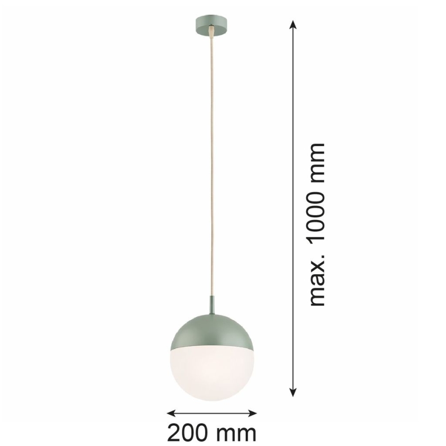Argon 8999 - Buitenhanglamp aan kabel LIV 1xE27/15W/230V IP44 groen