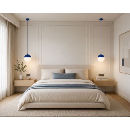 Argon 9000 - Buitenhanglamp aan kabel LIV 1xE27/15W/230V IP44 blauw