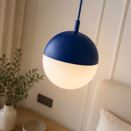 Argon 9000 - Buitenhanglamp aan kabel LIV 1xE27/15W/230V IP44 blauw