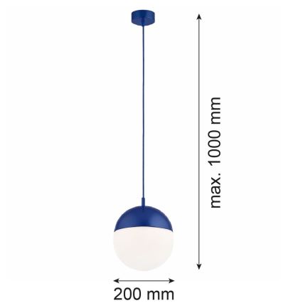 Argon 9000 - Buitenhanglamp aan kabel LIV 1xE27/15W/230V IP44 blauw