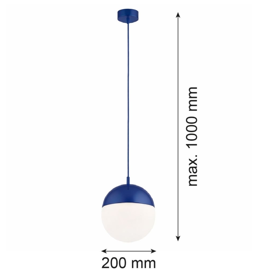 Argon 9000 - Buitenhanglamp aan kabel LIV 1xE27/15W/230V IP44 blauw