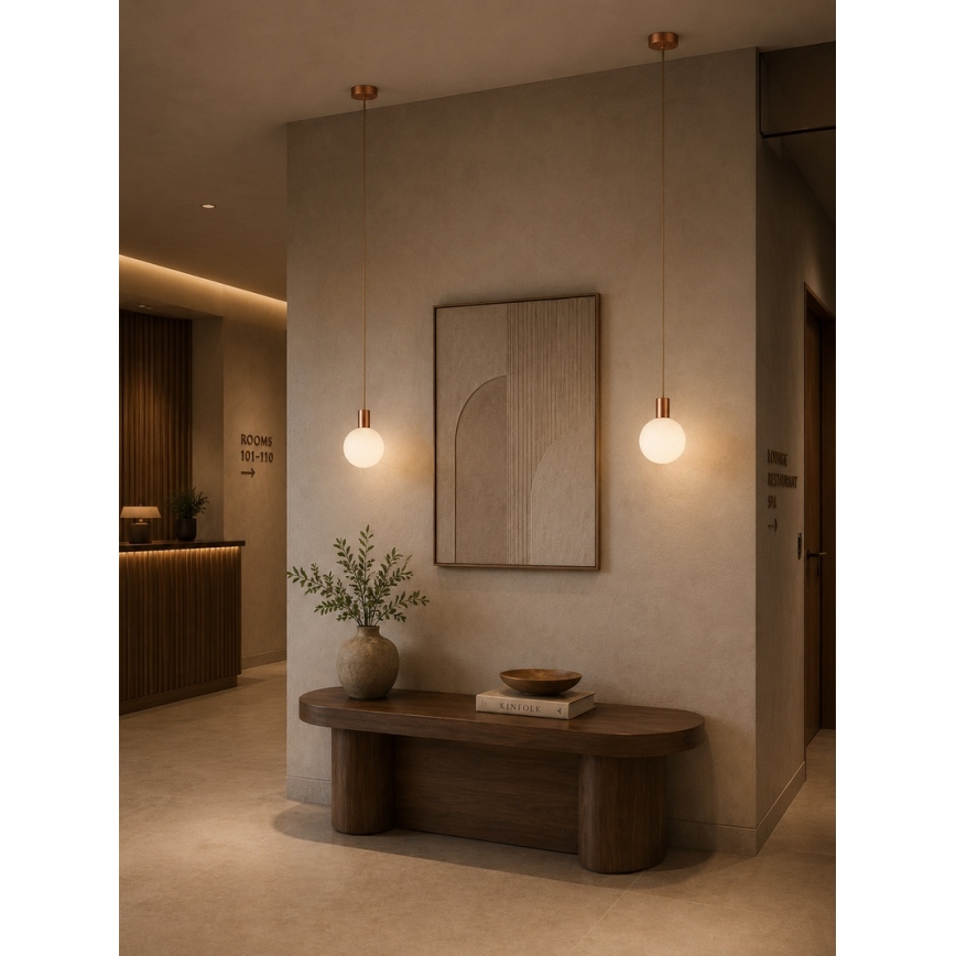 Argon 9006 - Buitenhanglamp aan kabel ORE 1xG9/6W/230V IP44 koperen
