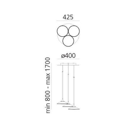 Artemide 0353030A - Dimbare LED hanglamp aan een koord ORSA CLUSTER LED/22W/230V 3000K