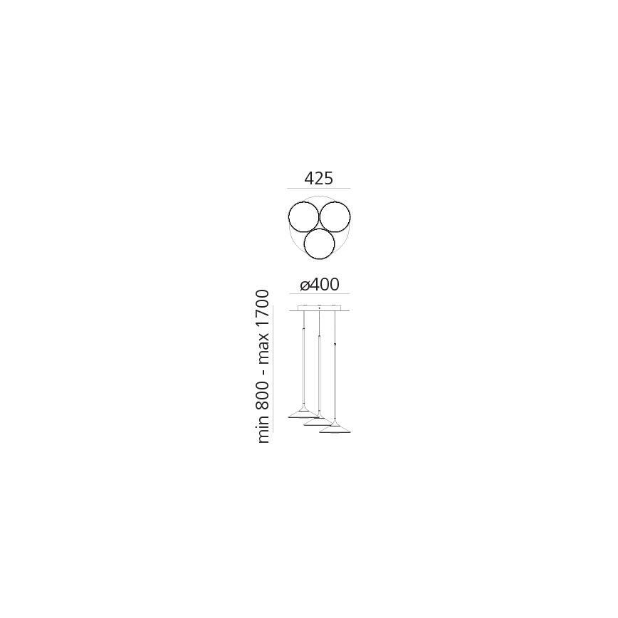 Artemide 0353030A - Dimbare LED hanglamp aan een koord ORSA CLUSTER LED/22W/230V 3000K