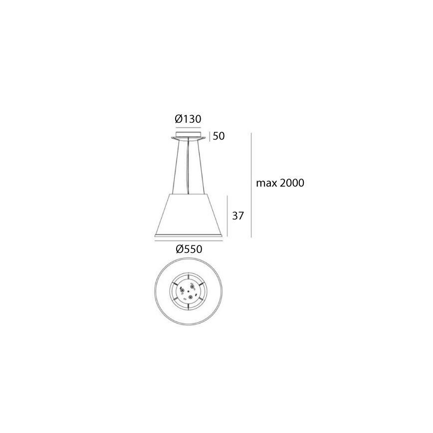 Artemide 1124020A - Hanglamp aan een koord CHOOSE MEGA 3xE27/12W/230V diameter 55 cm beige