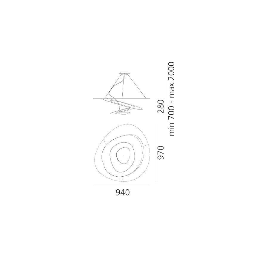 Artemide 1239010A - Hanglamp aan een koord PIRCE 1xR7s/11W/230V 97 cm wit
