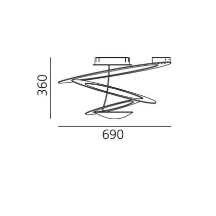 Artemide 1255120A - Dimbare LED plafondlamp PIRCE LED/44W/230V 3000K goud
