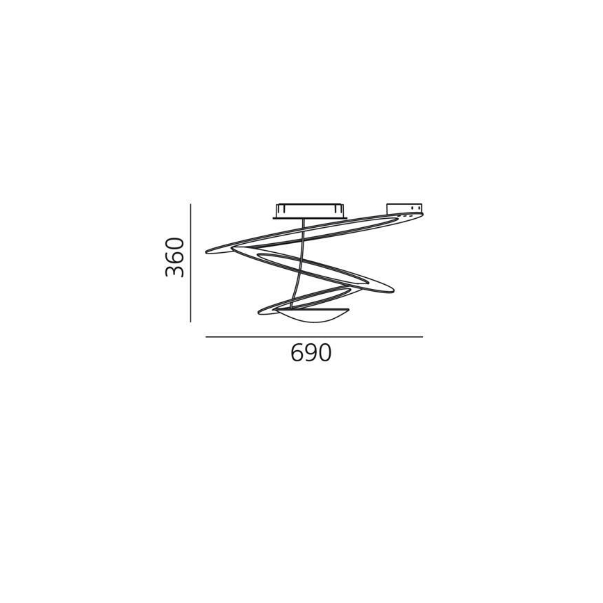 Artemide 1255120A - Dimbare LED plafondlamp PIRCE LED/44W/230V 3000K goud