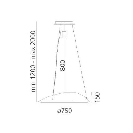 Artemide 1402010APP - LED RGBW Dimbare hanglamp aan een koord AMELUNA LED/45W/230V 3000K