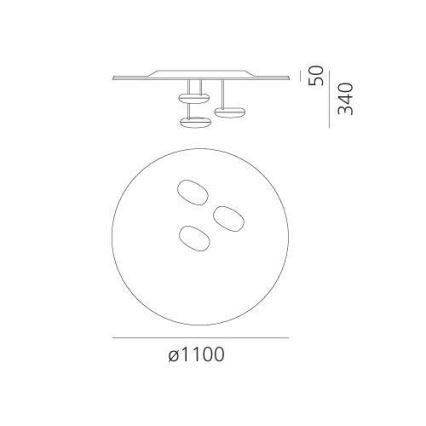 Artemide 1474110A - Dimbare LED plafondlamp DROPLET LED/87W/230V 3000K