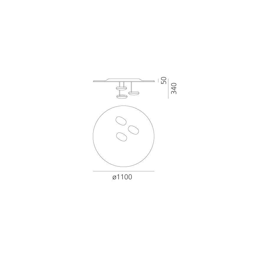 Artemide 1474110A - Dimbare LED plafondlamp DROPLET LED/87W/230V 3000K