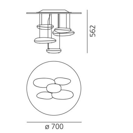 Artemide 1476110A - Dimbare LED bevestigde hanglamp MERCURY LED/29W/230V 3000K