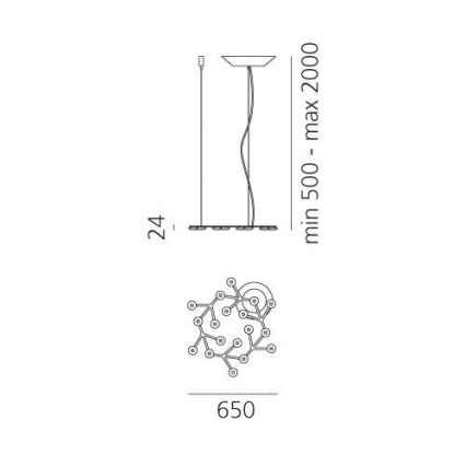 Artemide 1575050APP - Dimbare LED hanglamp aan een koord NET LED/43W/230V diameter 65 cm 3000K